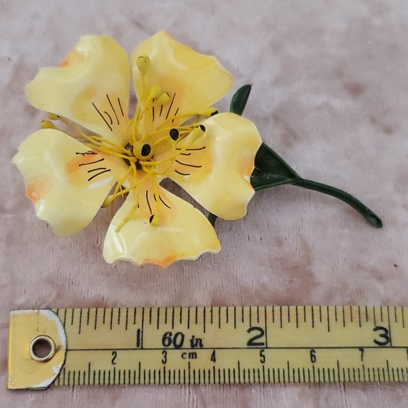 8 vintage enamel flower brooch pin lot RETRO MOD - Picture 3 of 10